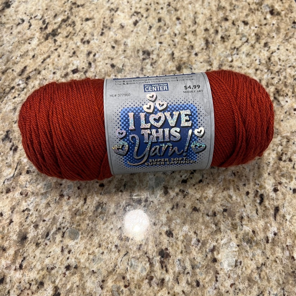 Hobby Lobby I Love This Yarn Terra Cotta 152 Acrylic Medium 4 Skein 355 Yards